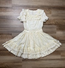 Vintage Betty Oden Style Square Dance Skirt Set  50s 60s Kitsch Ivory Lace