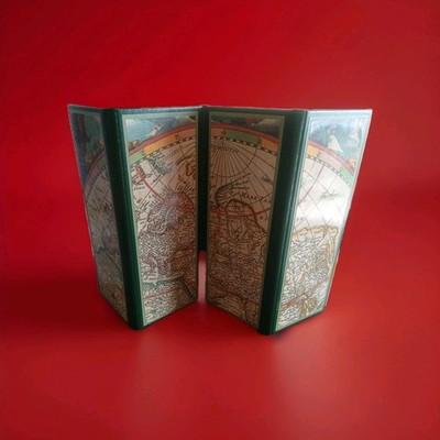Vintage Tri-Fold Brag Book w/Antique Map Design