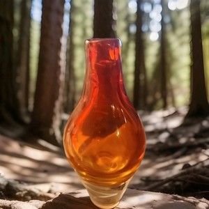 Onesto Murano Glass 12" Vase Deep Orange Sommerso Purple & White Triple Spiral