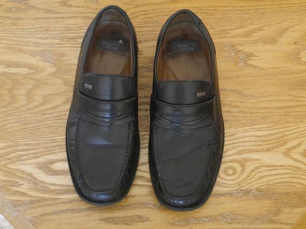 Men Bugatti Heels Black Leather 43 #6B72
