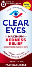 Clear Eyes | Maximum Redness Relief Eye Drops | 0.5 FL OZ