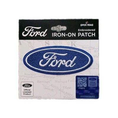 Ford Motor Company Logo Iron-On Patch, manufactured by Open Road Brands.