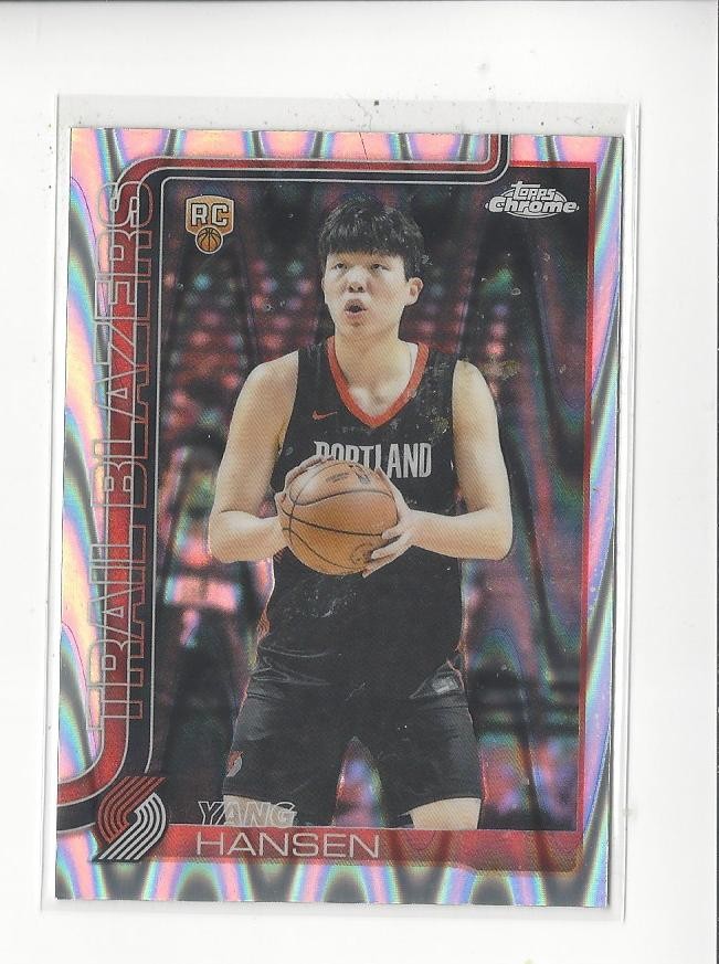 2025-26 Topps Chrome RayWave Refractor #266 Yang Hansen RC Rookie Blazers