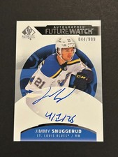 2025 SP AUTHENTIC #132 JIMMY SNUGGERUD INSCRIBED FUTURE WATCH AUTO ROOKIE RC /50
