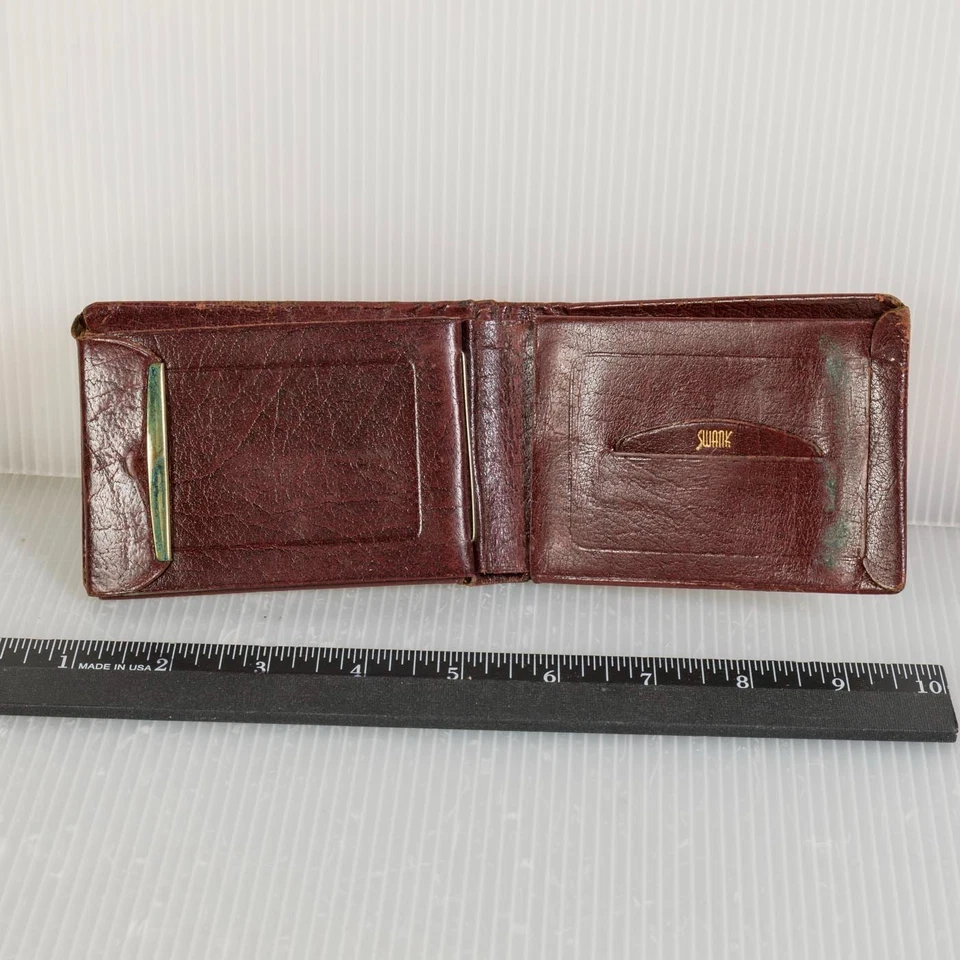 Vintage Swank Mens Brown Billfold Wallet, Genuine Buffalo Calf Leather - Image 2 of 4