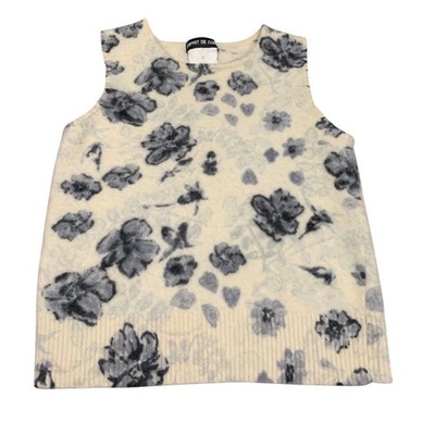 Y2K Vintage Esprit De Corp Floral Angora Lambswool Sweater Vest Size M