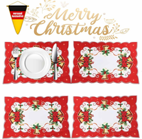 4Er-Set Weihnachts-Tischsets, Feiertags-Tischsets, Abwaschbar, FüR KüChe, Esstis