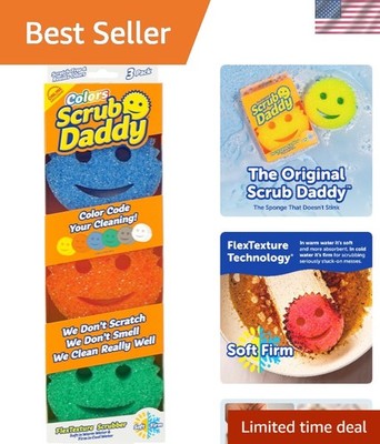 Scrub Daddy Color Sponges Set - Scratch-Free, Odor Resistant Kitchen Cleaners
