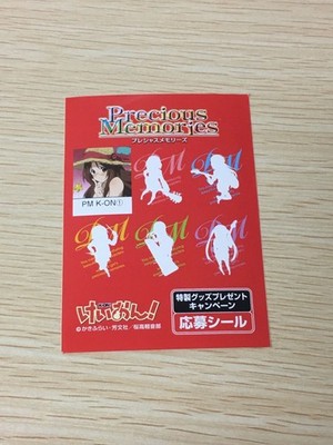 K-ON Precious Memories TCG RARE Sticker Seal MOVIC Japanese Anime Rare