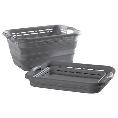 Pop N  Load Collapsible Laundry Basket 2-pack  Solid Gray