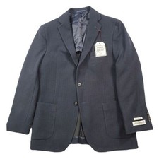 JoS A Bank Sport Coat Mens 42R 42 Midnight Blue Herringbone Tailored Fit 1905