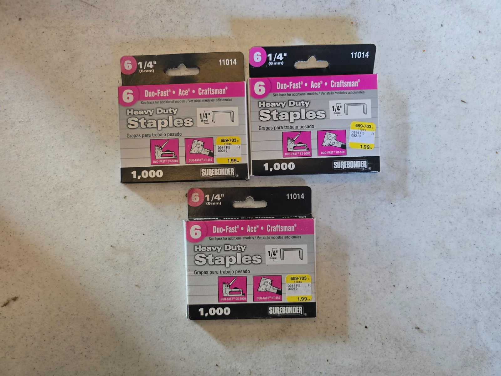Surebonder #6 Heavy Duty Wide Crown Staples 11014 1000Ct