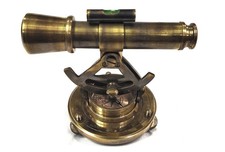 Vintage brass alidade telescope with compass table top gift item