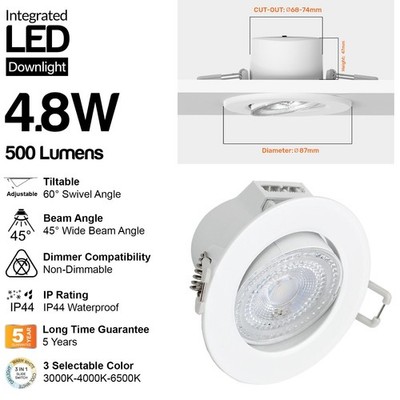 LED Einbaustrahler Neigbar Winkel Spot Leuchte 3CCT Dimmbar 240V Deckenleuchten