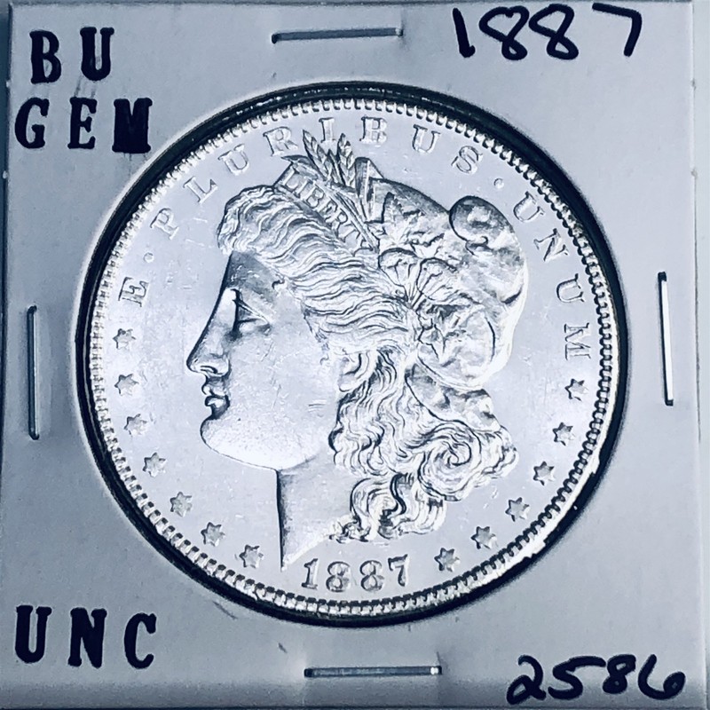 1887 BU GEM MORGAN SILVER DOLLAR UNC MS+++ U.S. MINT RARE COIN 2586