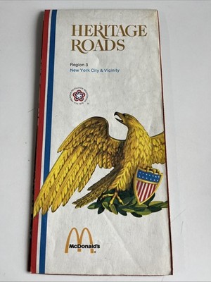 VINTAGE 1976 McDONALD'S BICENTENNIAL HERITAGE Road Map Region 3 New York City