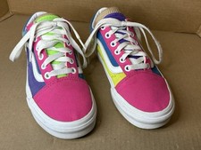 Vans Old Skool Unisex Low Canvas W 6 M 4.5 Neon Color-Block Casual Bright