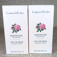 Crabtree Evelyn ROSEWATER Hand Therapy 100g 3.5 oz LOT of 2