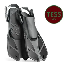 CAPAS Snorkel Fins, Swim Fins Travel Size Short Adjustable Size 9-13