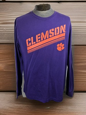 Colosseum Clemson Tigers T Shirt  Mens XL Purple Long Sleeve Graphic Print Flaws