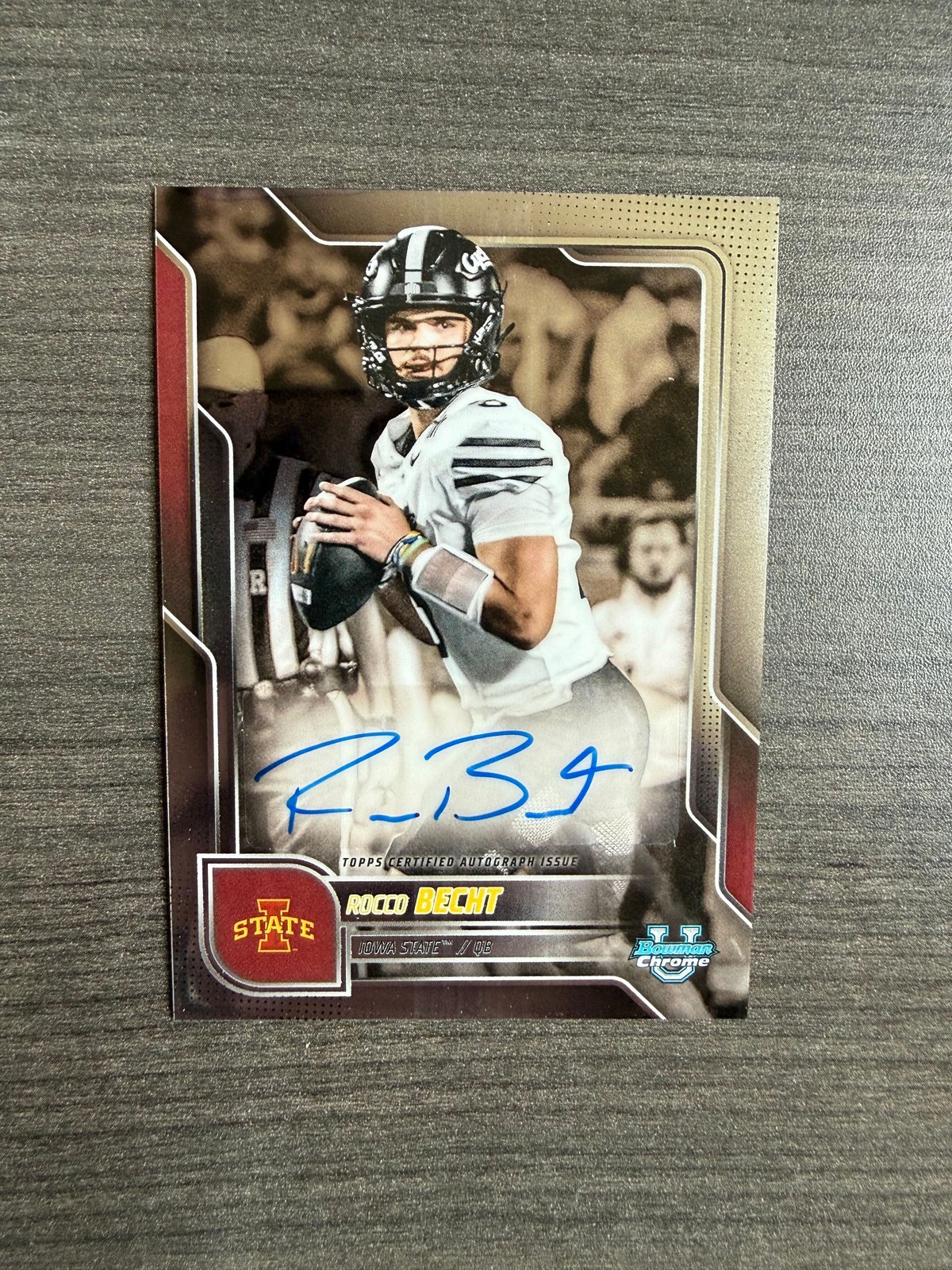 2025 Bowman University Chrome #BCA-RB Rocco Becht Chrome Prospect Autograph