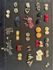 24 Pairs Of Earrings Costume Jewelry Clip On Vintage & Current