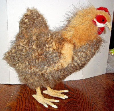 Hansa Toy Company HEN BEIGE Plush Animal 2004 Chicken 14'' Made in Philippines