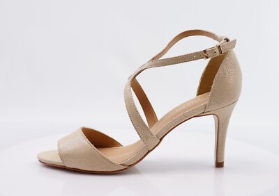Minelli Riemchensandalette Veloursleder gold metallic nude beige 38 elegant Even