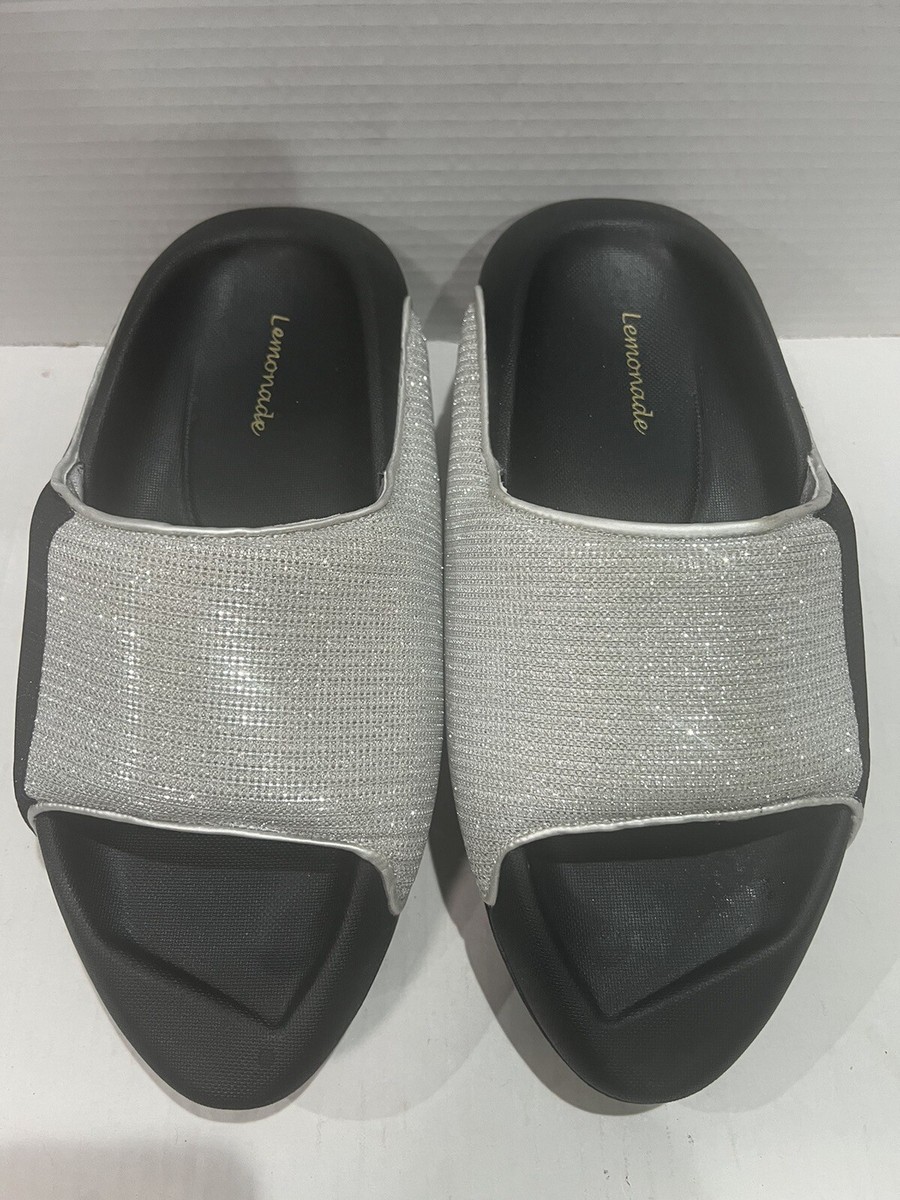Lemonade Wedge Sliders Uk Lemonade Crystal Shimmer Wedge Sliders