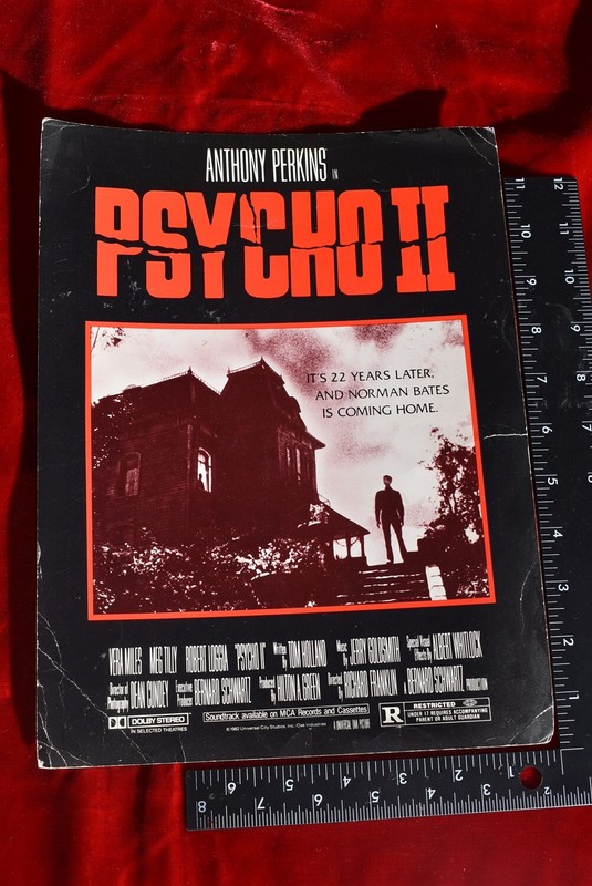 PSYCHO II ANTHONY PERKINS screening program for HITCHCOCK sequel 1982 Universal