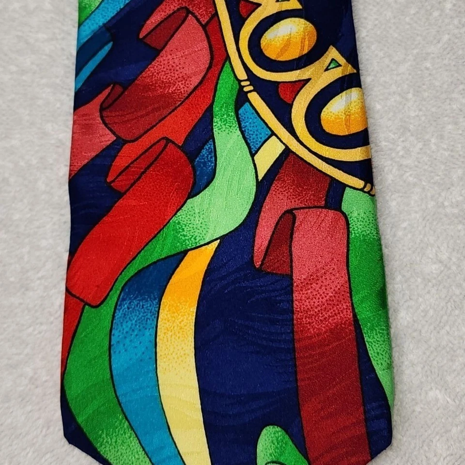 Rush Limbaugh No Boundaries Silk Necktie Mens Multicolor USA Chain Classic Fit - Image 2 of 4