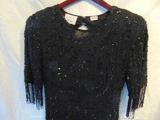 Formal Black Sequin and Beaded Gown