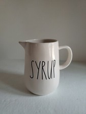 Rae Dunn Syrup Small White Ceramic Pitcher 5" high
