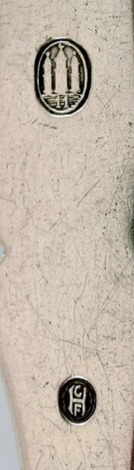 Dos cucharas para servir danés art nouveau, plata. Años 1910/20. Foto 4 de 4