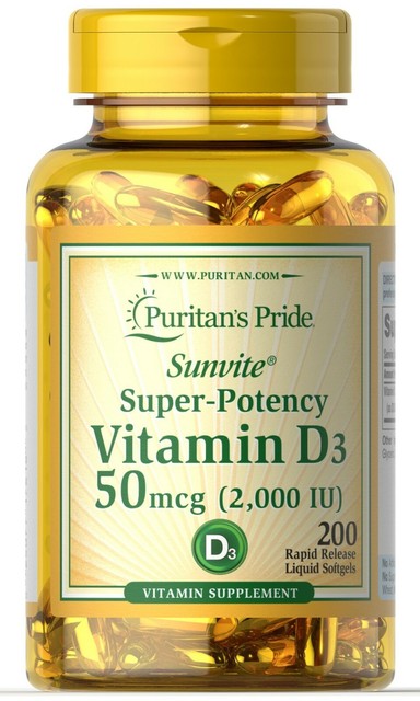 Puritan's Pride Vitamin D3 2000 IU 100 Softgels for sale online | eBay