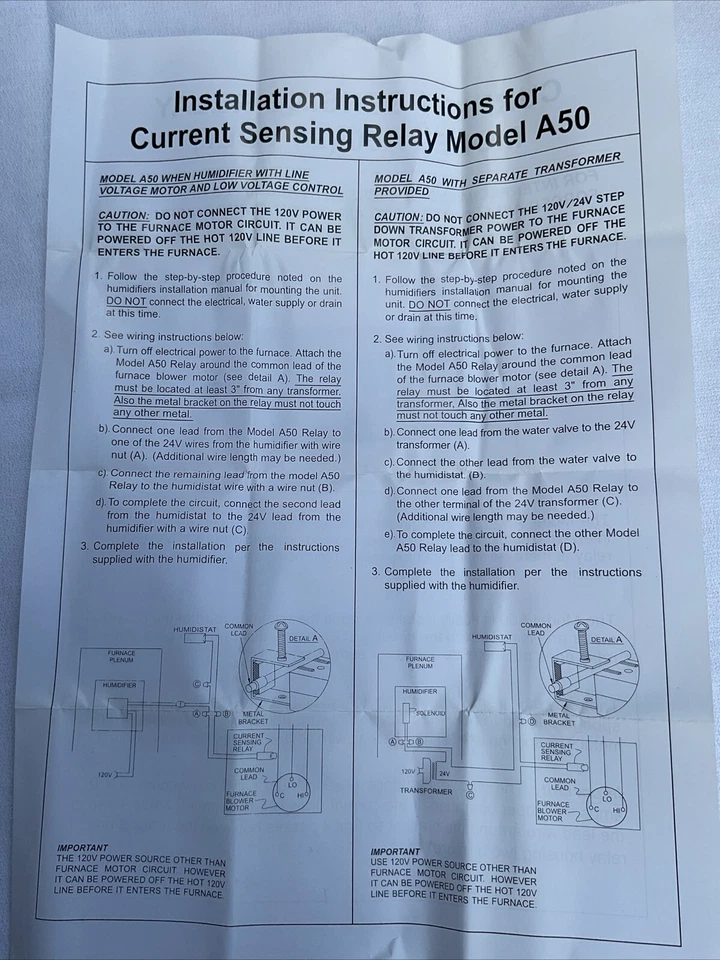 GA50 Humidifier 24 Volt Current Sensing Relay for Apriliaire Honeywell #50 GA-50 - Image 3 of 4