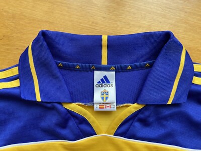 SWEDEN 2000 2002 HOME FOOTBALL SHIRT SOCCER JERSEY ADIDAS sz XL
