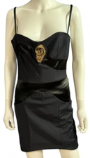 Dolce & Gabbana Faux Leather Little Black Dress 40