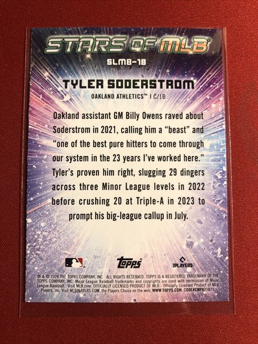2024 Topps Series 1 - Stars of MLB #SLMB-18 Tyler Soderstrom (RC) - Picture 2 of 2
