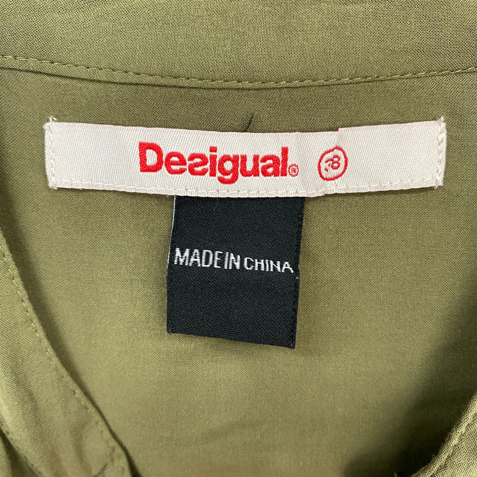 VETEMENTS Desigual Dress Womens 38 Small Utility Military Embroidered Alabanza Artsy