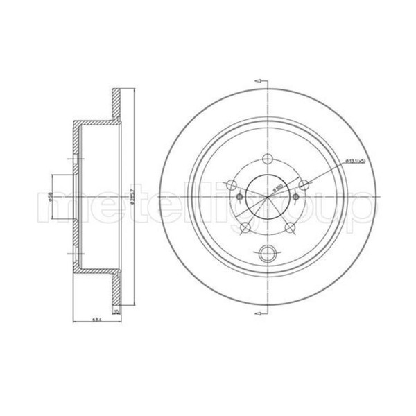 Metelli 2X Bremsscheibe Hinten Ø286 Mm Voll FüR Subaru Forester Sh_ 2.0 AWD-image