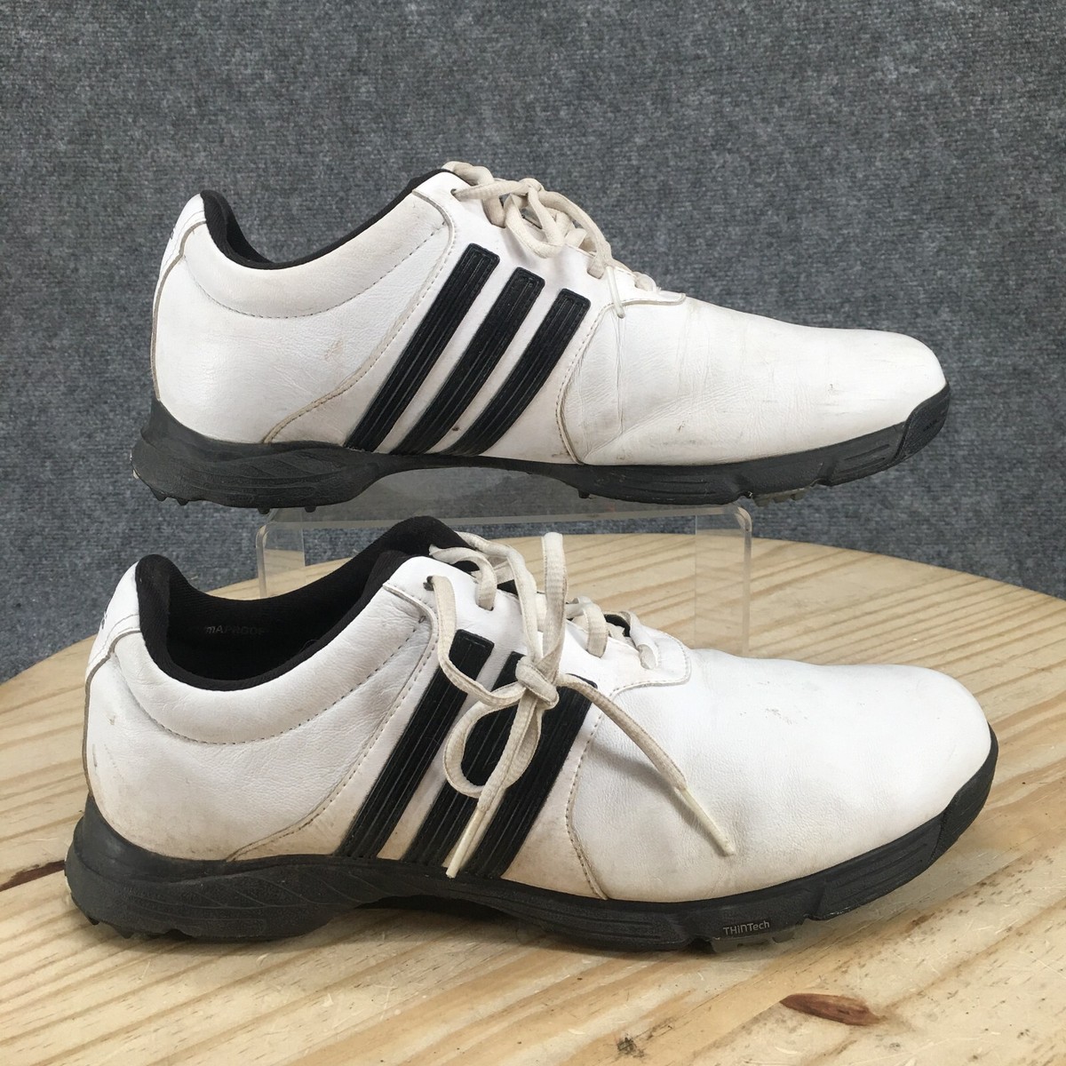 Adidas Shoes Mens 11 Innolux 2.0 Golf Sneakers 816395 White Leather Slip On
