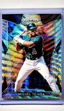 2019 Panini Prizm Tier III Blue Wave Prizm #211 Miguel Tejada /60 Oakland A's