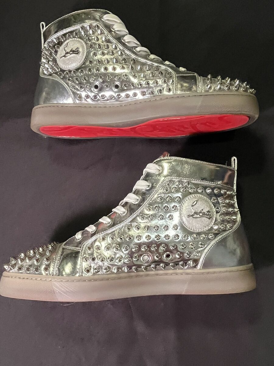 CHRISTIAN LOUBOUTIN LOUIS SILVER SPIKES ALL OVER SIZE 44 11 CHRISTIAN LOUBOUTIN LOUIS SILVER SPIKES ALL OVER SIZE 44 11