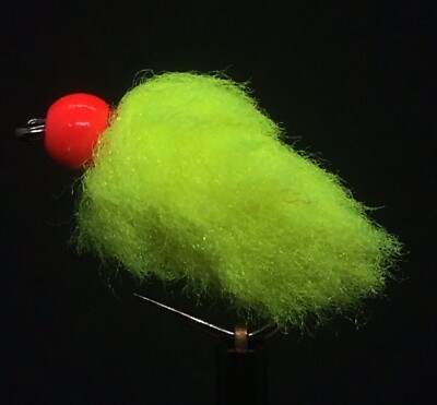 3 x Atomic Yellow Eggstasy Blob Fly 3,2 mm Red Bead Gr.10 Barbless Blob Fliegen.