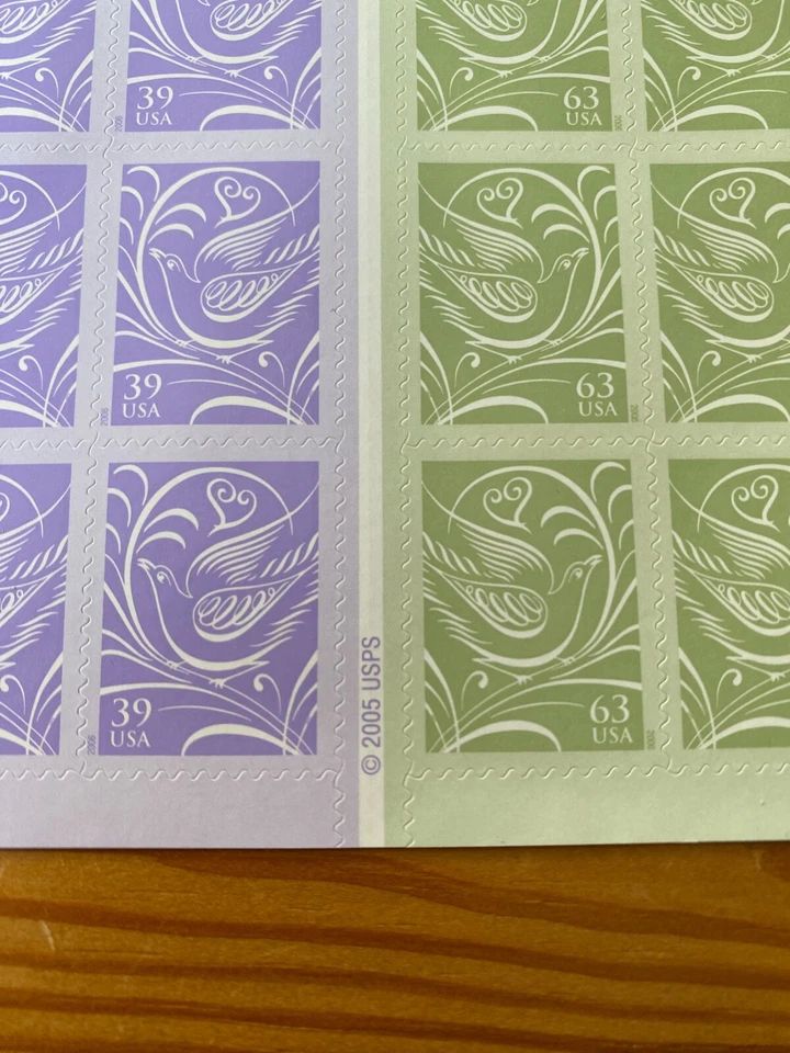 USA stamps Our Wedding Not Folded sheet, outbound and reply stamps - Image 4 of 4