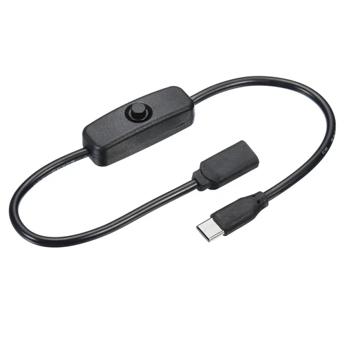USB Kabel mit 304 EIN/AUS Schalter USB Typ C Stecker zu Buchse 35cm Schwarz