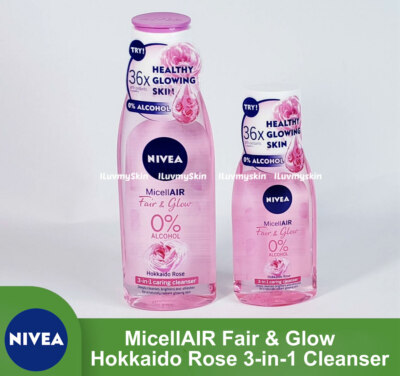 Nivea MicellAIR FAIR & GLOW 0% Alcohol Hokkaido Rose 3-in-1 Cleanser 