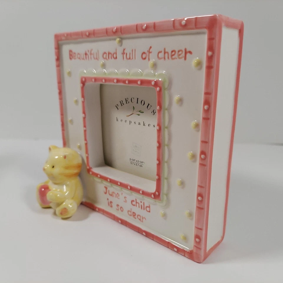 Russ Berrie Baby месяц июня картина рамка с Kitty Cat фото сувенир розовый - Изображение 3 из 4