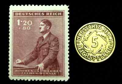 #ad #ad Authentic German WW2 Stamp amp; Antique 5 Pf Brass Coin Historical Artifact $5.37